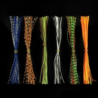 Lixada 10 Bundles / 300pcs 13cm Jupes en caoutchouc de silicone Jupette de pêche Baits Ruban Thread Lures Silicone Jupe Baits Fishing Tackle