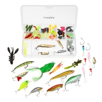 Lixada 106pcs Fishing Lures Tackle Mixed Hard Baits Soft Baits Popper Crankbait VIB Topwater Flottant Fishing Lures Crochets Pêche Accessoires Kit Set avec boîte de rangement