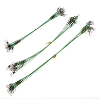 Lixada 10PCS à haute résistance en nylon à revêtement en acier inoxydable Leader Pêche Trace Spinner Équipement de fil de pêche avec Snap et Swivels Trappes de pêche Soins