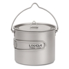Lixada 1100 ml tasse à eau en pot en titane ultraléger avec couvercle et poignée pliable Camping en plein air cuisine pique-nique
