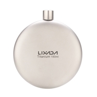 Lixada 180 ml flacon en titane étanche alcool whisky bouteille de vin pour Camping en plein air sac à dos voyage pique-nique