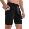 Lixada 2-en-1 Short de course pour hommes avec boucle de serviette Short d
