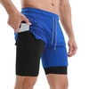Lixada 2-en-1 Short de course pour hommes avec boucle de serviette Short d