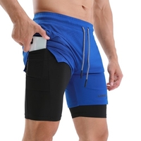 Lixada 2-en-1 Short de course pour hommes avec boucle de serviette Short d