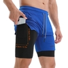 Lixada 2-en-1 Short de course pour hommes avec boucle de serviette Short d