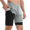 Lixada 2-en-1 Short de course pour hommes avec boucle de serviette Short d