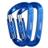 Lixada 2 pièces 12KN mousqueton Clips anneau en D clé de verrouillage sécurité pour Camping escalade randonnée