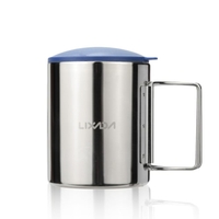 Lixada 220ml Mug plein air Portable Camping pique-nique eau tasse en acier inoxydable vide Double paroi