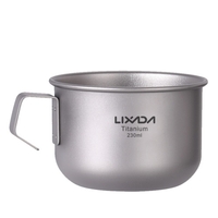Lixada 230 ml tasse à café en titane léger tasse à eau tasse à thé pour bureau à domicile Camping en plein air randonnée pique-nique