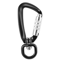 Lixada 2pcs Clip Mousqueton Pivotant 360° Rotatif Spinner Mousqueton Petit Mousqueton à Verrouillage Automatique Hamac Rotatif Clip Suspendu Pet Laisse Crochet