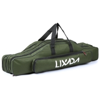Lixada 3 couches sac de canne à pêche canne pliante Portable étui de transport moulinet de pêche sac de rangement étui