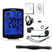 LIXADA 3 en 1 ordinateur de vélo sans fil écran LCD multifonctionnel ordinateur de vélo avec capteur de fréquence cardiaque compteur de vitesse de vélo de montagne odomètre IPX7 cyclisme étanche chronomètre de température mesurable