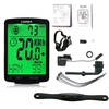LIXADA 3 en 1 ordinateur de vélo sans fil écran LCD multifonctionnel ordinateur de vélo avec capteur de fréquence cardiaque compteur de vitesse de vélo de montagne odomètre IPX7 cyclisme étanche chronomètre de température mesurable