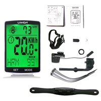 LIXADA 3 en 1 ordinateur de vélo sans fil écran LCD multifonctionnel ordinateur de vélo avec capteur de fréquence cardiaque compteur de vitesse de vélo de montagne odomètre IPX7 cyclisme étanche chronomètre de température mesurable