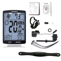 LIXADA 3 en 1 ordinateur de vélo sans fil écran LCD multifonctionnel ordinateur de vélo avec capteur de fréquence cardiaque compteur de vitesse de vélo de montagne odomètre IPX7 cyclisme étanche chronomètre de température mesurable