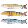 LIXADA 3 paquets bionique Multi articulé appât dur S natation Action leurre de pêche avec boîte de matériel 8 Segment naufrage leurre de pêche VIB appât manivelle réaliste artificiel leurres de pêche 5.5in / 0.75oz