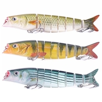 LIXADA 3 paquets bionique Multi articulé appât dur S natation Action leurre de pêche avec boîte de matériel 8 Segment naufrage leurre de pêche VIB appât manivelle réaliste artificiel leurres de pêche 5.5in / 0.75oz