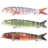 LIXADA 3 paquets bionique Multi articulé appât dur S natation Action leurre de pêche avec boîte de matériel 8 Segment naufrage leurre de pêche VIB appât manivelle réaliste artificiel leurres de pêche 5.5in / 0.75oz
