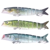 LIXADA 3 paquets bionique Multi articulé appât dur S natation Action leurre de pêche avec boîte de matériel 8 Segment naufrage leurre de pêche VIB appât manivelle réaliste artificiel leurres de pêche 5.5in / 0.75oz