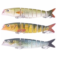 LIXADA 3 paquets bionique Multi articulé appât dur S natation Action leurre de pêche avec boîte de matériel 8 Segment naufrage leurre de pêche VIB appât manivelle réaliste artificiel leurres de pêche 5.5in / 0.75oz