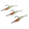 Lixada 3Pcs 6cm / 3g Leurre bionique artificielle crevettes leurre souple Attirail à pêche noctiluque lumineux vivant avec crochet