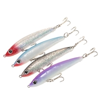 Lixada 4pcs 85mm / 14g 3D Eyes Durable Bait Long Casting Lure Artificial Lifelike Bait avec deux crochets aigus
