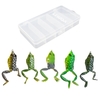 LIXADA 5 pièces Kit de leurres de pêche grenouille leurre de pêche bionique souple appât flottant de grenouille réaliste appât flottant appât artificiel avec crochets matériel de pêche 2.2 en 0.5 oz / pc