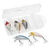Lixada 5pcs 5cm / 3.7g Kit de lancer de pêche Hard Baits Crank Baits Crankbaits Treble Hooks avec boîte de pêche