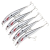 Lixada 5PCS Plongée Minnow Fishing Lures 8.6g 97mm 0.3-1.2m Articure artificielle Hard Fishing Lure Set Wobbler Bait avec 6 Crochets