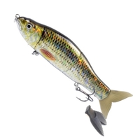 LIXADA 6.5 in / 2.0 oz leurres de pêche flottants appâts de glissement dur avec queues souples leurres coulissants avec hameçon triple appât de pêche réaliste yeux 3D appâts artificiels appâts artificiels Crankbait Bass Fishing Tackle