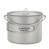 Lixada 900 ml tasse à eau en pot en titane ultraléger avec couvercle et poignée pliable Camping en plein air cuisine pique-nique