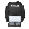 Lixada Fishing Tackle Backpack with 4 Trays Large Tackle Storage Bag with Rain Cover Outdoor Shoulder Backpack Water-Resistant Fishing Gear Bag
