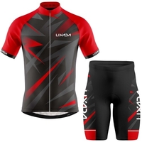 Lixada hommes maillot de cyclisme chemise de vélo à manches courtes respirant et short rembourré vtt vêtements de vélo costume