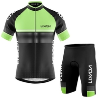 Lixada hommes maillot de cyclisme ensemble chemise de vélo à manches courtes à séchage rapide respirant et short rembourré en mousse vtt ensemble de tenue de cyclisme