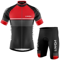 Lixada hommes maillot de cyclisme ensemble chemise de vélo à manches courtes à séchage rapide respirant et short rembourré en mousse vtt ensemble de tenue de cyclisme