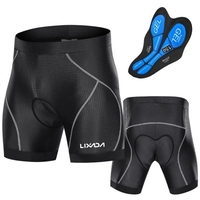 Lixada hommes vélo short rembourré avec poignées de jambe antidérapantes cyclisme 3D sous-vêtements rembourrés rembourrage de vélo Shorts d