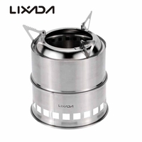 Lixada inox Portable léger bois poêle poêle lampe extérieure cuisine pique-nique barbecue Camping