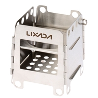 Lixada inox Portable léger pliage de poche de poêle à bois poêle extérieur Camping pique-nique randonnée poêle de cuisson