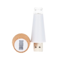 Lixada Liège en forme de lampe de nuit bouteille de vin vide LED USB Rechargeable avec bougie jaune pour Patio fête Noël