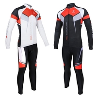 Lixada Maillot de Manches Longues + Pantalons de Cyclisme Homme Randonnée Camping Vêtements Ensemble Printemps Automne Vélo VTT