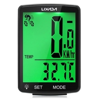 LIXADA Ordinateur de vélo sans fil Écran LCD multifonctionnel Ordinateur de vélo Compteur de vitesse VTT Odomètre IPX6 Vélo étanche Température mesurable Chronomètre Accessoires de cyclisme