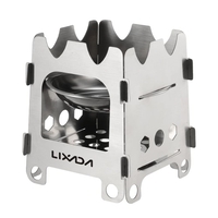 Lixada Outdoor Camping Stove Portable Ultralight Folding Acier inoxydable Poêle à bois Poêle à alcool de poche avec bac à alcool Camping Pêche Randonnée pédestre À dos