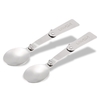 Lixada Pack de 2 cuillères en acier inoxydable pliables pour l