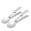 Lixada Pack de 2 cuillères en acier inoxydable pliables pour l