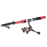 Lixada Pêche Tackle Set avec 2.1 m télescopique en fibre de verre pêche tige de la mer Spinning moulinet de pêche pêche appâts crochets sac de pêche Kit mer d