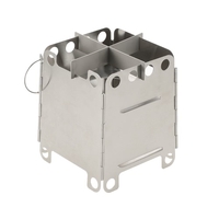 Lixada Portable en acier inoxydable léger pliant Poêle à bois Poêle de poche camping en plein air Randonnée Cuisine pique-nique