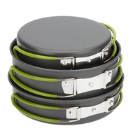 Lixada Portable Set de cuisson 5 pièces Aluminium extérieure Ustensiles multifonctions cuisson portatif
