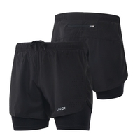 Lixada Shorts de course 2-en-1 pour homme Séchage rapide Respirant Entraînement actif Exercice Jogging Cuissard avec doublure plus longue