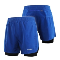 Lixada Shorts de course 2-en-1 pour homme Séchage rapide Respirant Entraînement actif Exercice Jogging Cuissard avec doublure plus longue