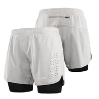 Lixada Shorts de course 2-en-1 pour homme Séchage rapide Respirant Entraînement actif Exercice Jogging Cuissard avec doublure plus longue